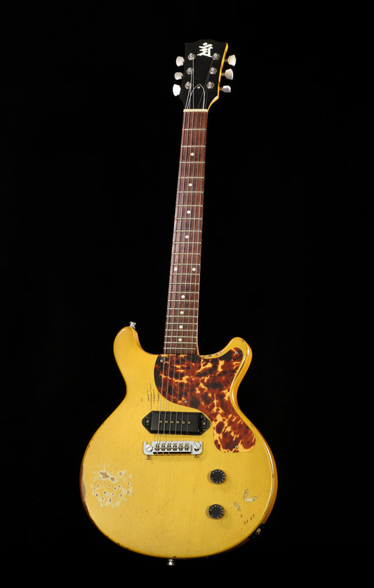 Edwards by ESP EJR-80LT LP Junior Double Cut Relic TV Yellow 2005 Seymour Duncan P90 and Upgraded Bridge