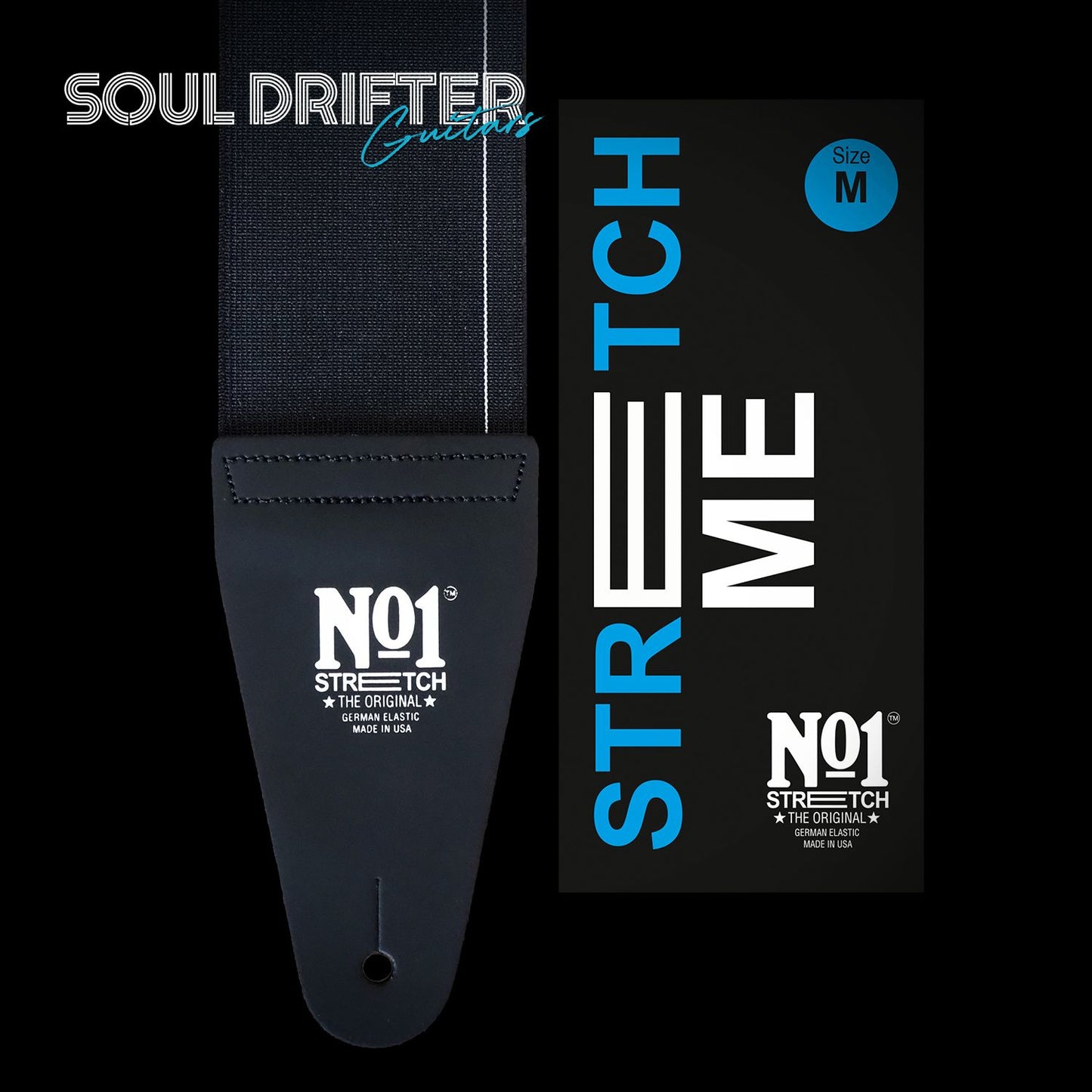 No 1 Stretch Guitar Strap - Medium (89 to 118 cm)