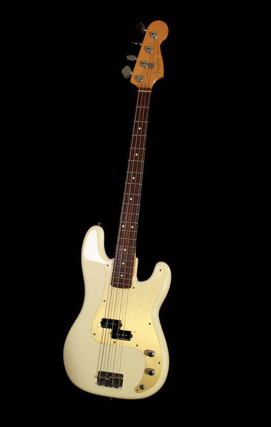 Fender USA Precision Bass Olympic White Gold Guard 1998